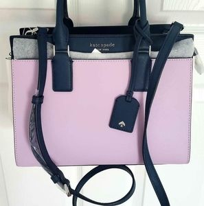 NWT Kate Spade Pink and Navy Handbag Satchel Purse